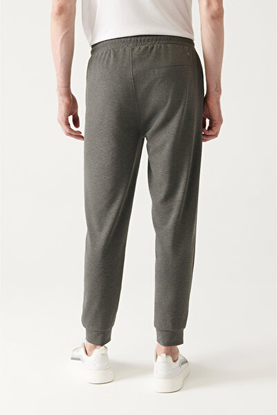 Avva Men's Gray Lace-Up Waist Elastic Sweatpants A31Y3417