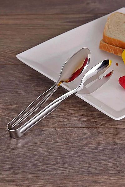 Kcrhome Stainless Steel Salad Serving Tongs - 21 cm