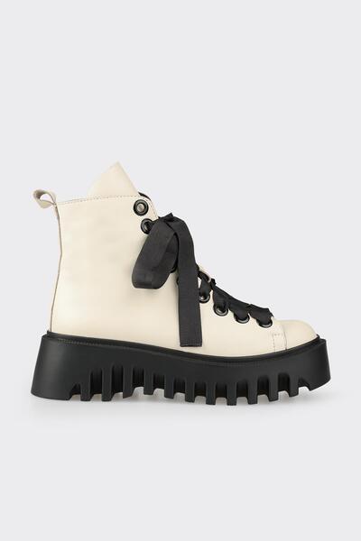 Elle Shoes Bej Deri Kadın Günlük Bot