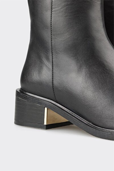Elle Shoes Siyah Deri Kadın Klasik Bot