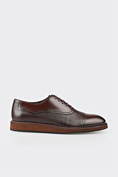 Elle Shoes Καφέ Δερμάτινα Ανδρικά Κλασικά Παπούτσια