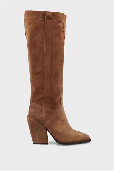 Elle Shoes Taba Deri Kadın Çizme