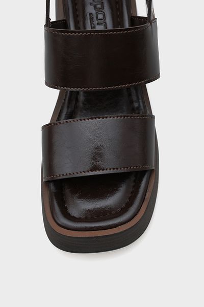 Capone Outfitters Sandale de damă Dora cu toc cu pană cu bretele duble