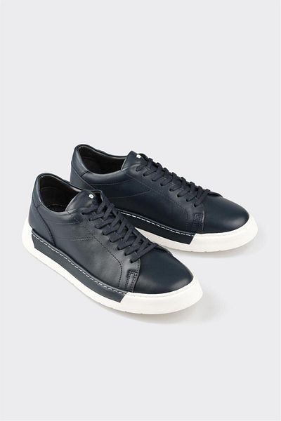 Elle Shoes Δερμάτινα ανδρικά casual παπούτσια Navy Blue