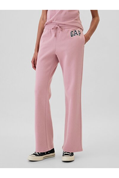 GAP Kadın Pembe Gap Logo Bootcut Fleece Eşofman Altı