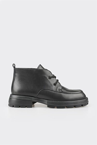 Elle Shoes Siyah Deri Kadın Günlük Bot