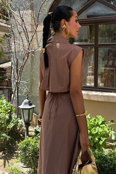 MODA ZERAFİNA Φόρεμα Midi με λεπτομέρεια Belly Ring 2896