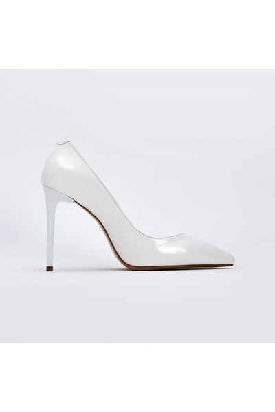 TOGO Beyaz Rugan Kadın Stiletto [060061] - Ince Ve Yüksek Topuklu