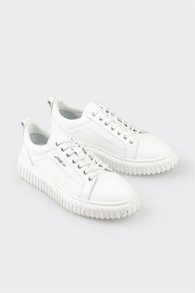 Elle Shoes أحذية رياضية جلدية بيضاء للرجال