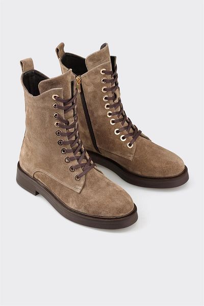 Elle Shoes Γυναικείες casual μπότες από δέρμα βιζόν
