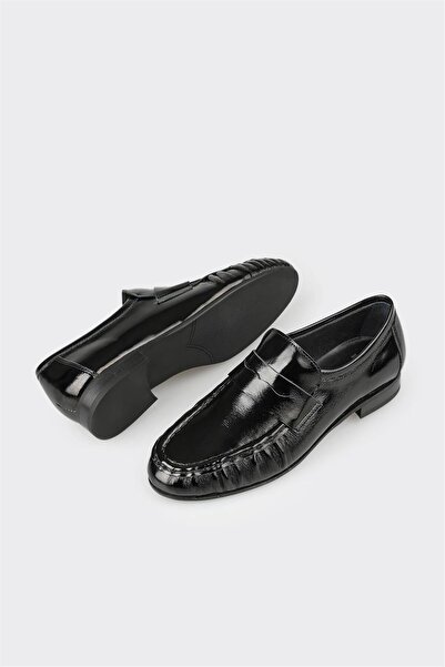 Elle Shoes Siyah Deri Kadın Günlük Ayakkabı