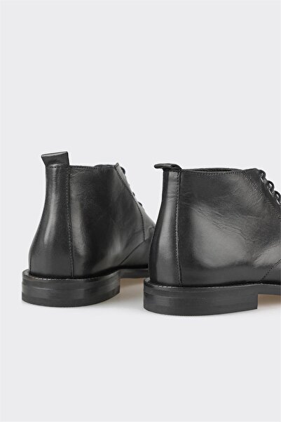 Elle Shoes Siyah Deri Kadın Klasik Bot