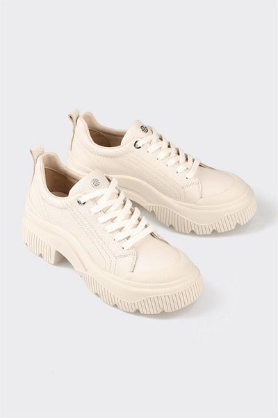 Elle Shoes حذاء رياضي نسائي جلد بيج