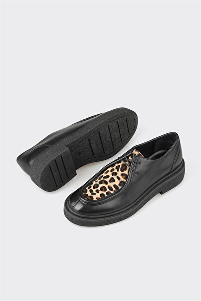 Elle Shoes Siyah Deri Kadın Günlük Ayakkabı