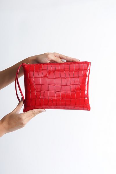 Capone Outfitters Red Crocodile Large Mini Bag - Paris