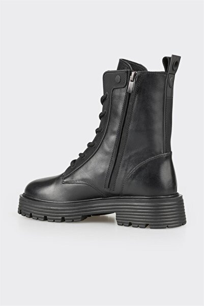 Elle Shoes Siyah Deri Kadın Günlük Bot