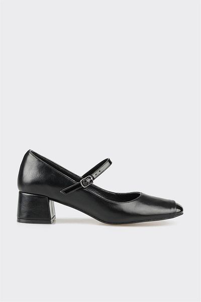 Elle Shoes Pantofi negri pentru damă cu toc mijlociu