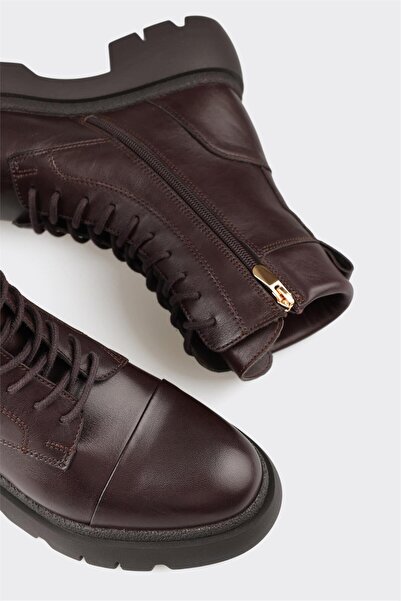 Elle Shoes Kahve Deri Kadın Günlük Bot