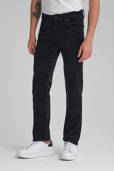 muzzo jeans Regular Fit Navy Blue Velvet Pants