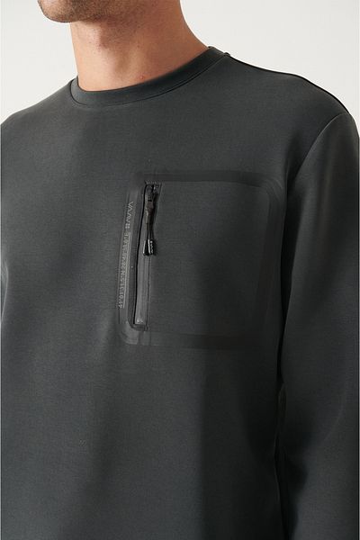 Avva Ανδρικό φούτερ Anthracite Crew Neck Soft Touch A22y1274