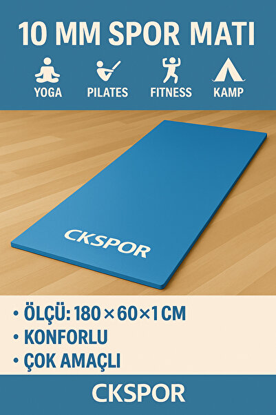 CKSpor 10 Mm Pilates Yoga Minderi Spor Pilates Egzersiz Matı