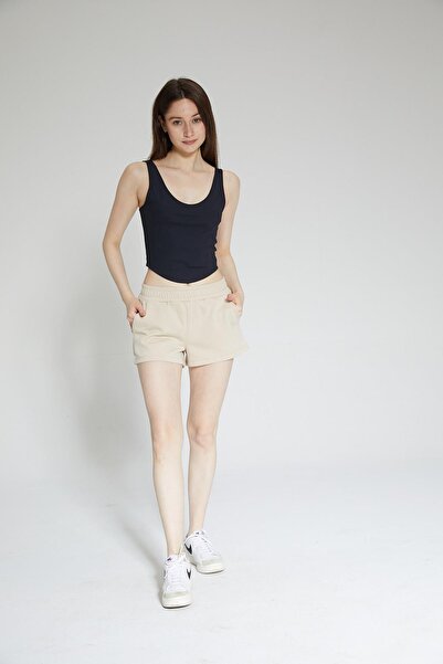 Chandraswear Beige Women's Soft Touch Short Shorts - Eva