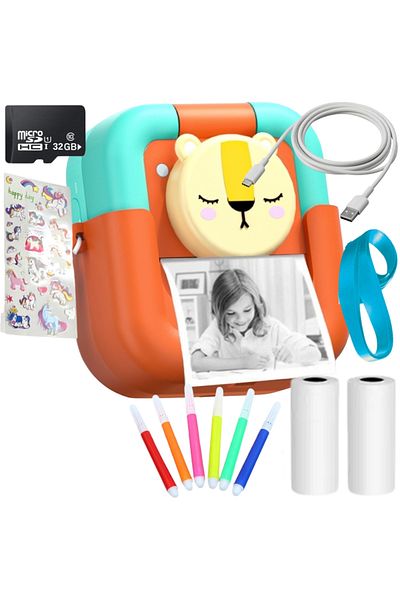 SMARTIC Camera, instant printing, Ultra HD 2.5K, 2.4”, 1200mAh, games, MP3, memory card GIFT