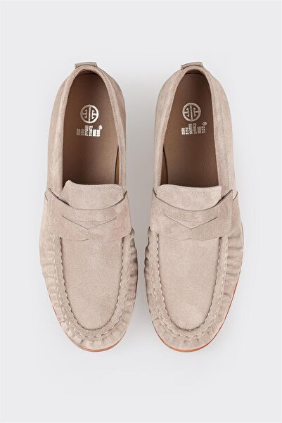 Elle Shoes Bej Deri Erkek Günlük Ayakkabı