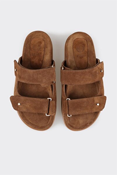 Elle Shoes Taba Deri Kadın Terlik