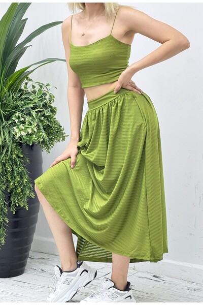 Ceylen Fusta maxi tricotată căptușită