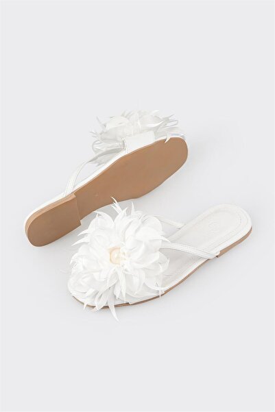 Elle Shoes White Women's Flat Slippers
