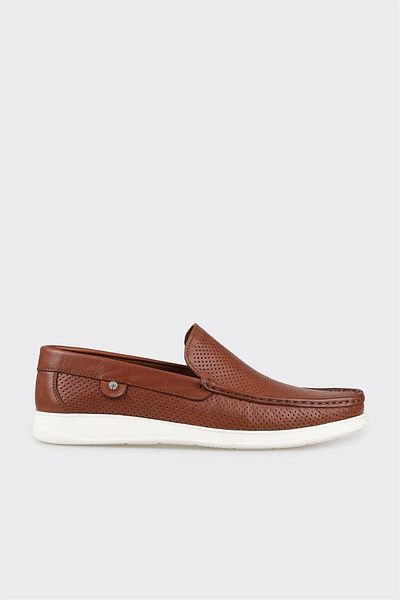 Elle Shoes Tan Leather Men's Casual Shoes