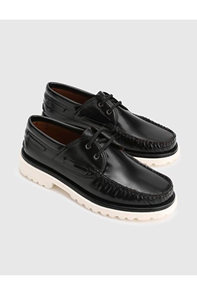 İLVİ Steyr Genuine Leather Black Men's Oxford Shoes