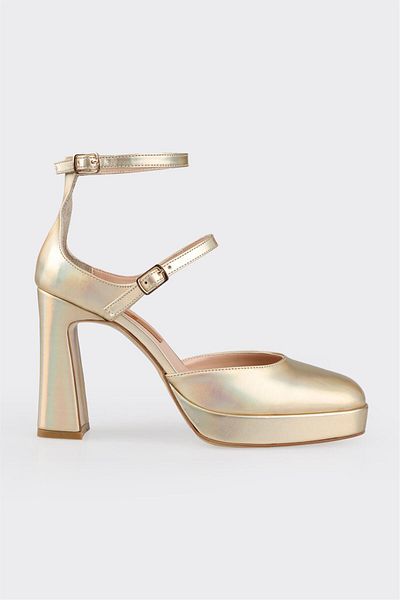 Elle Shoes Gold Women's Heeled Shoes