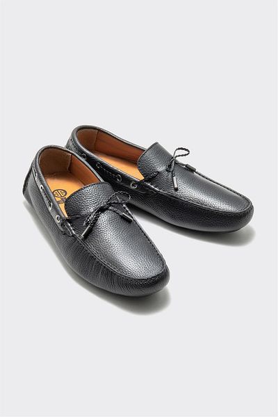 Elle Shoes Black Leather Men's Casual Shoes