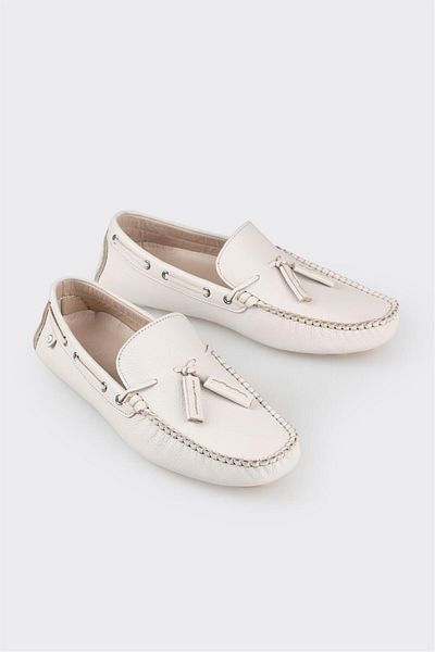 Elle Shoes White Leather Men's Casual Shoes
