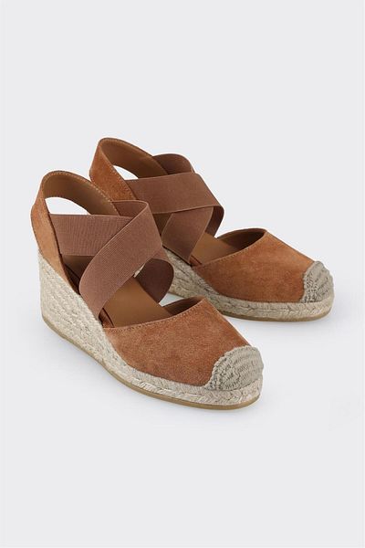 Elle Shoes Tan Leather Women's Espadrille
