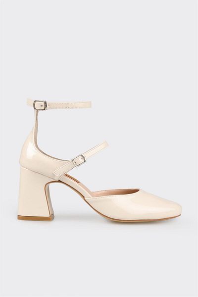Elle Shoes Beige Women's Heeled Shoes