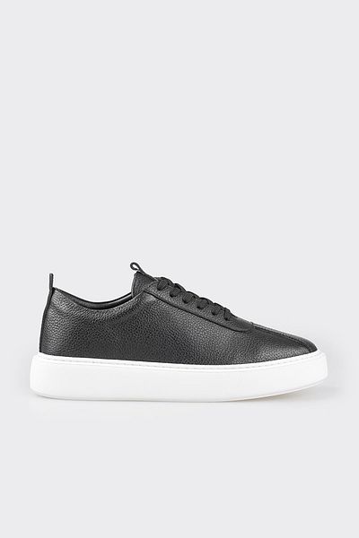 Elle Shoes Black Leather Men's Sports Shoes