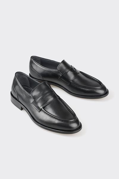 Elle Shoes Black Leather Men's Loafer