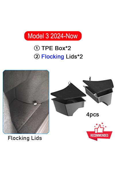 Choice 4 قطع مع أغطية من اللباد لصندوق تخزين صندوق السيارة الخلفي الأيسر والأ...