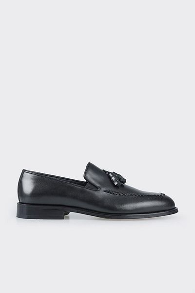 Elle Shoes Black Leather Men's Loafer