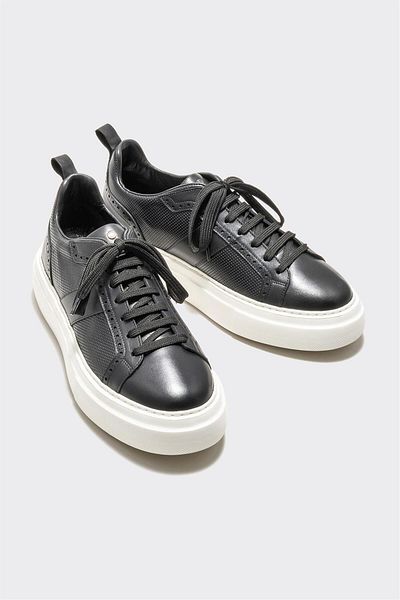 Elle Shoes Black Leather Men's Casual Shoes
