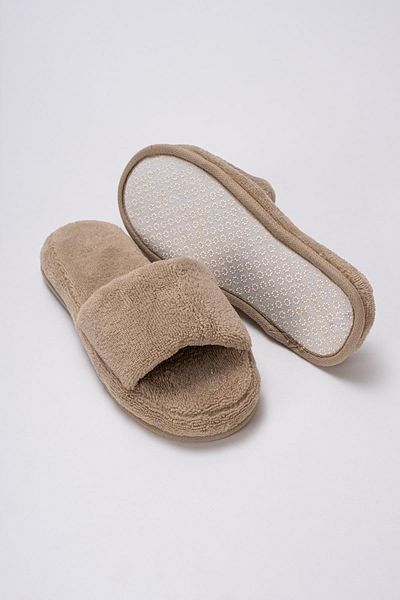Ender Home Βελούδινες Παντόφλες Μπάνιου Home Hotel Maternity Slippers Αντιολισθητικές Παχιές Ανοιχτές Παντόφλες