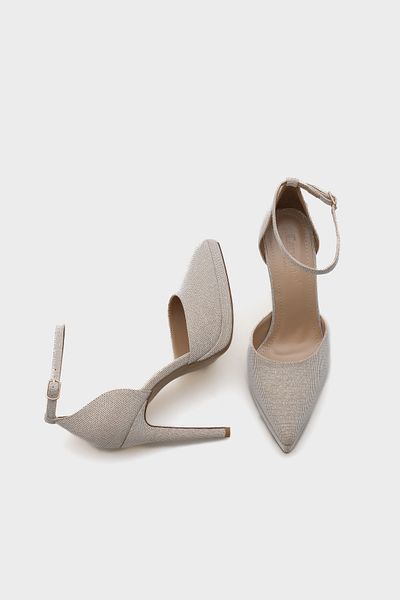 Capone Outfitters Rita Pointed Toe Ankle Strap High Heeled Glitter Platform Women's Shoes