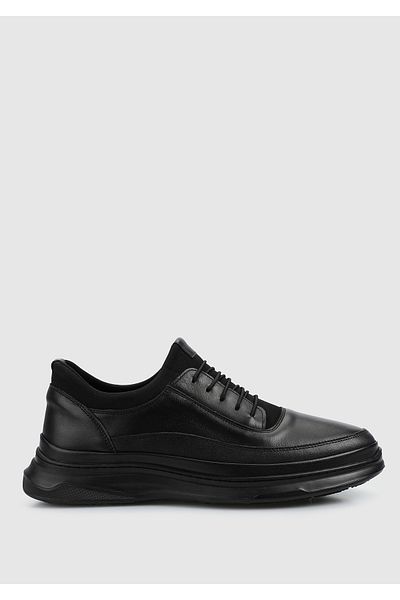 Eclipse Black Leather Men's Shoes