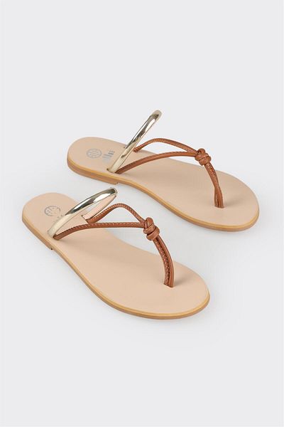 Elle Shoes Tan Women's Flip Flops