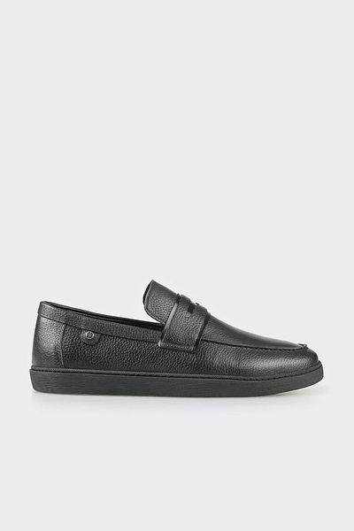 Elle Shoes Black Leather Men's Loafer