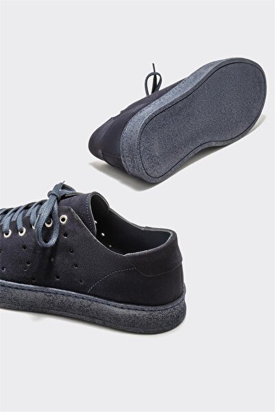 Elle Shoes Navy Blue Leather Men's Casual Shoes