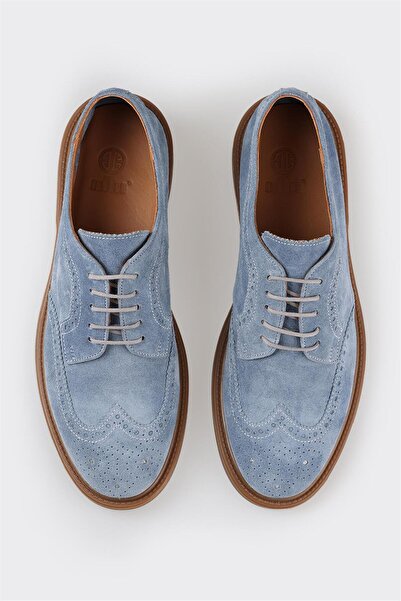 Elle Shoes Blue Leather Men's Casual Shoes